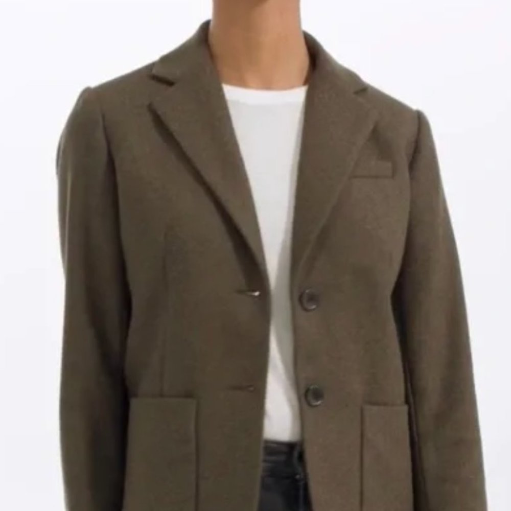 Everlane Wool Blazer Olive Green XXS